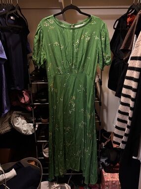faithfull the brand green gingham dress Rent Faithfull The Brand Green Dress UK 10